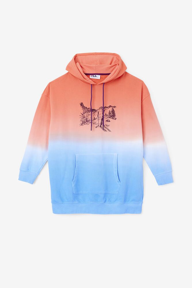 Fila Hoodie Womens Orange/Blue - Destiny Oversized - Philippines 7642058-VH